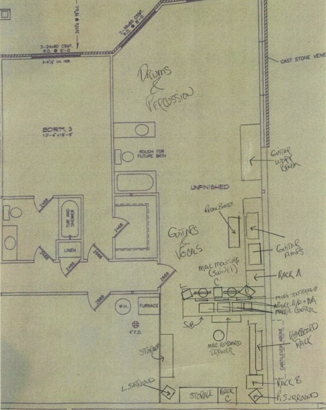 Blueprint with notes